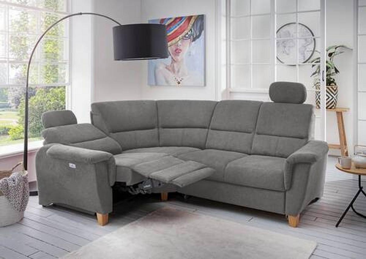 Wohnlandschaft Parole Dunkelgrau Struktur - Wildeiche/Dunkelgrau, KONVENTIONELL, Holz/Textil (186/237cm) - Livetastic