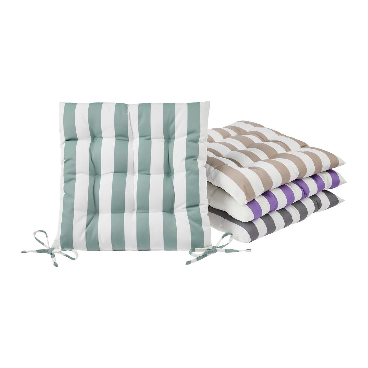 Sitzkissen Amore Streif Weiß/Beige ca. 45x45cm - Beige/Weiß, Textil (45/45cm) - Mömax