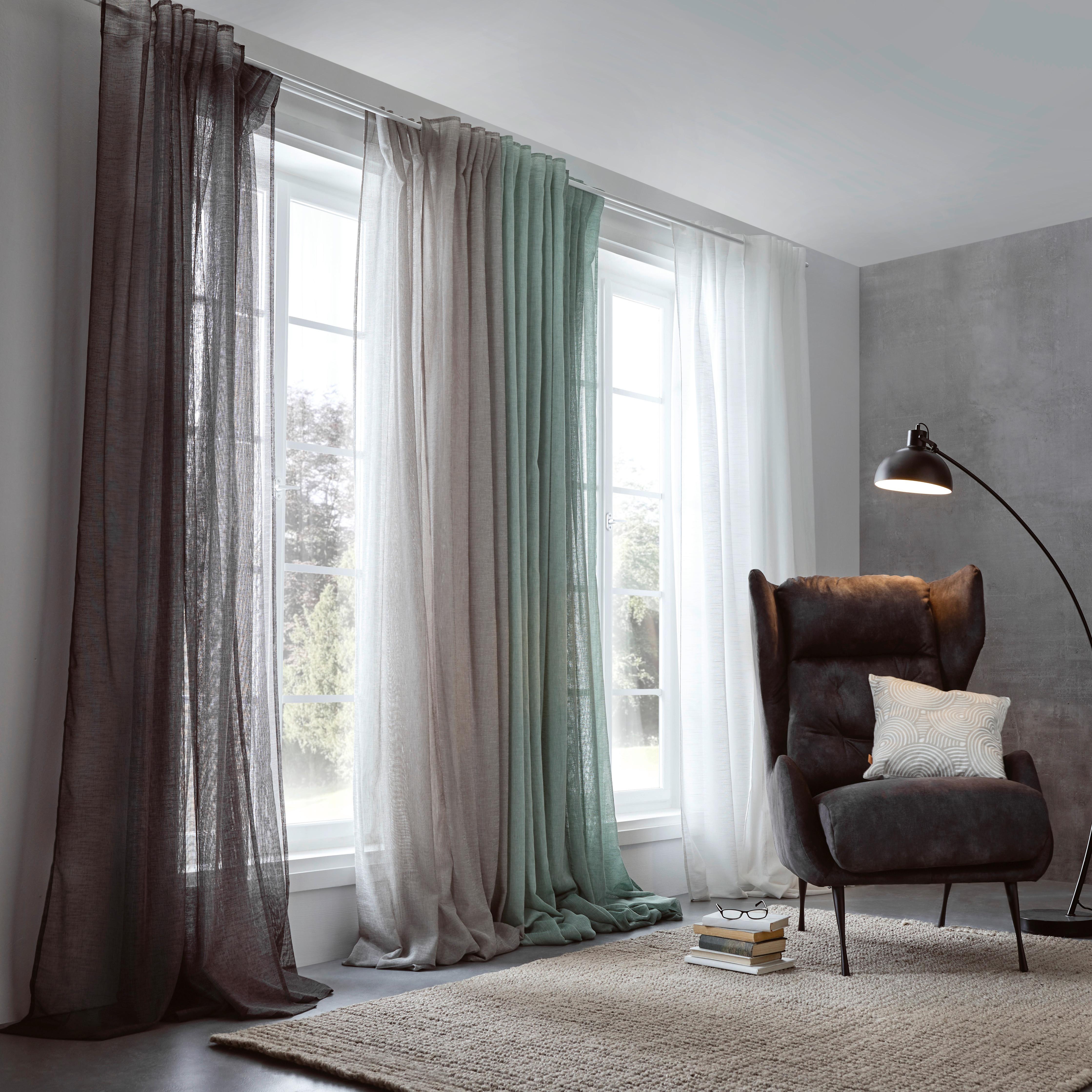 GARDINLÄNGD EVA - vit, Romantik / Lanthus, textil (140/255cm) - Premium Living