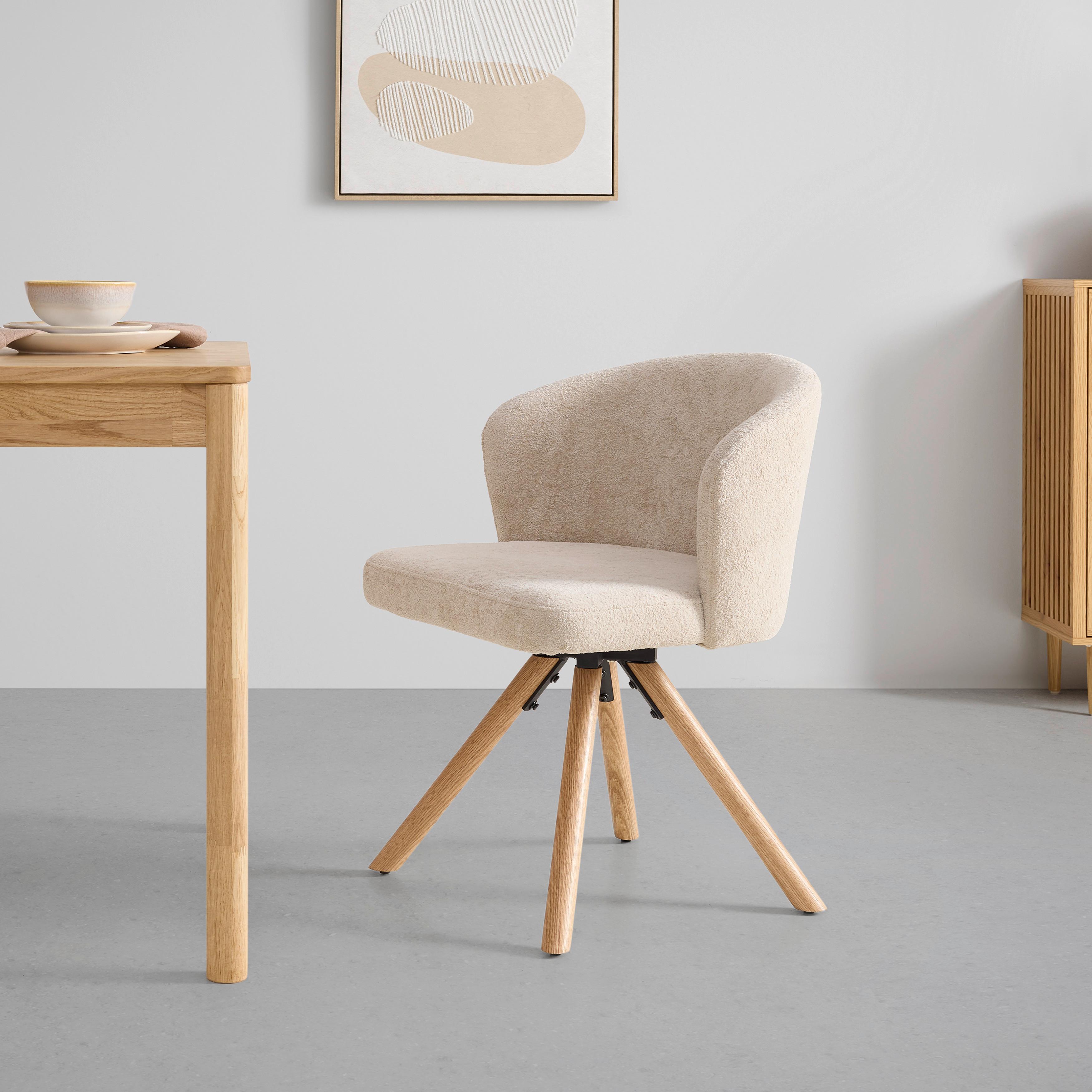 STOL FRIDA - beige/ekfärgad, Modern, metall/trä (57/76/57cm) - Mömax