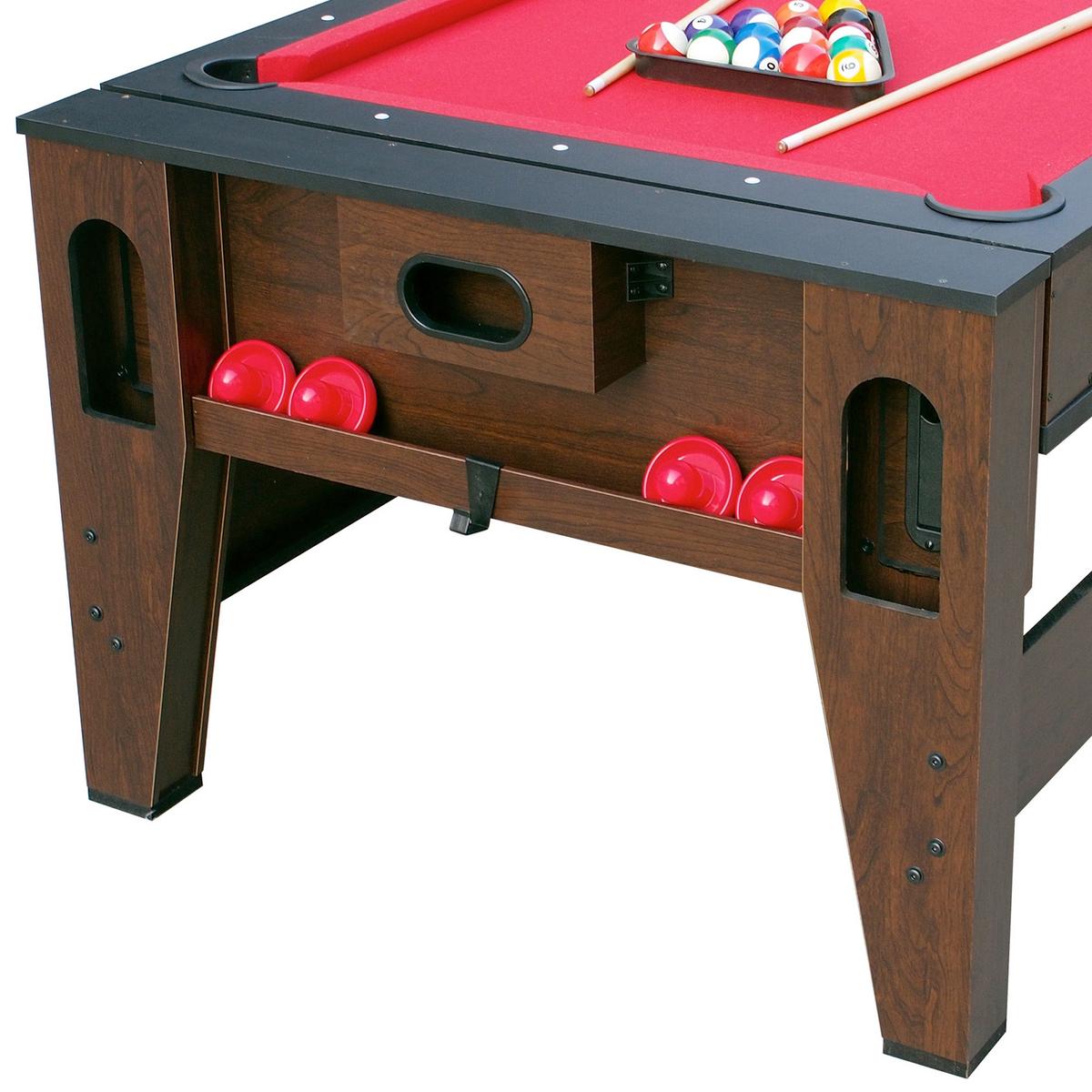 Multispieltisch Reverso inkl. Zubehör - Rot/Braun, KONVENTIONELL, Holz/Kunststoff (107/81/217cm) - Ambia Garden