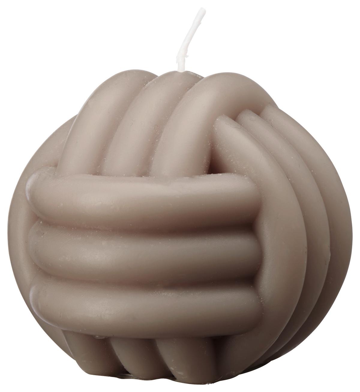 Gyertya Knot - szürke, Modern, természetes anyagok/paraffin (8,8/8,5cm) - Modern Living