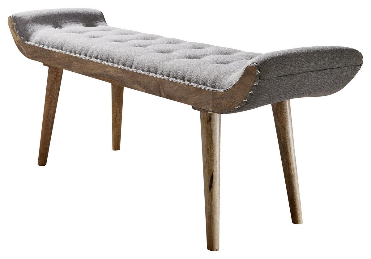 Klop Brez Naslona Sitzbank - siva/rjava, Moderno, tekstil/les (128/51/38cm) - MID.YOU