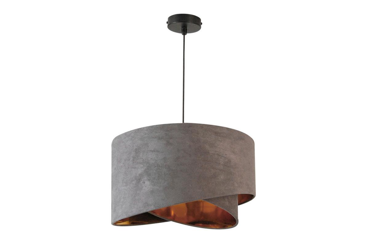LAMPA WISZĄCA PAULA - kolor złoty/szary, Trend, metal/tkanina (45/130cm) - Novel