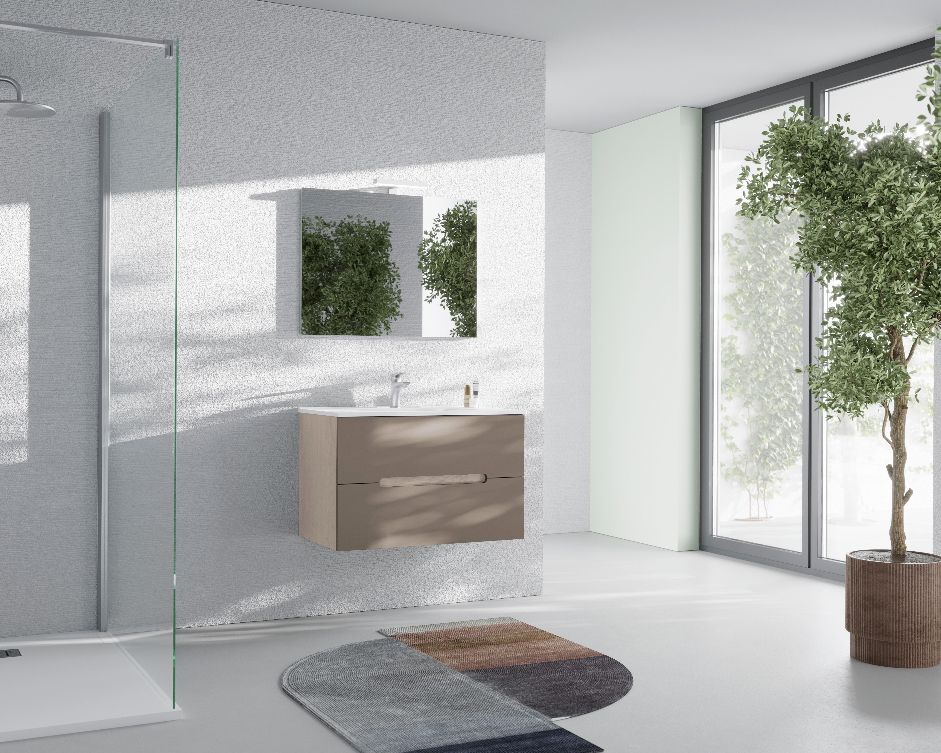 MASCĂ PENTRU LAVOAR IRIS - taupe/antracit, Modern, material pe bază de lemn (80/51/46cm)