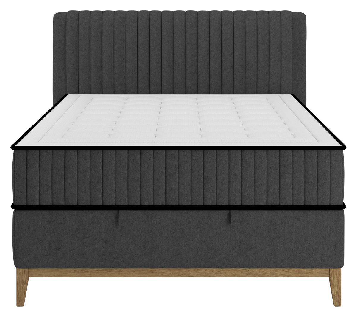 Bett Elena Schwarz ca. 120x200cm - Schwarz, KONVENTIONELL, Holz/Holzwerkstoff (120/200cm) - Sembella
