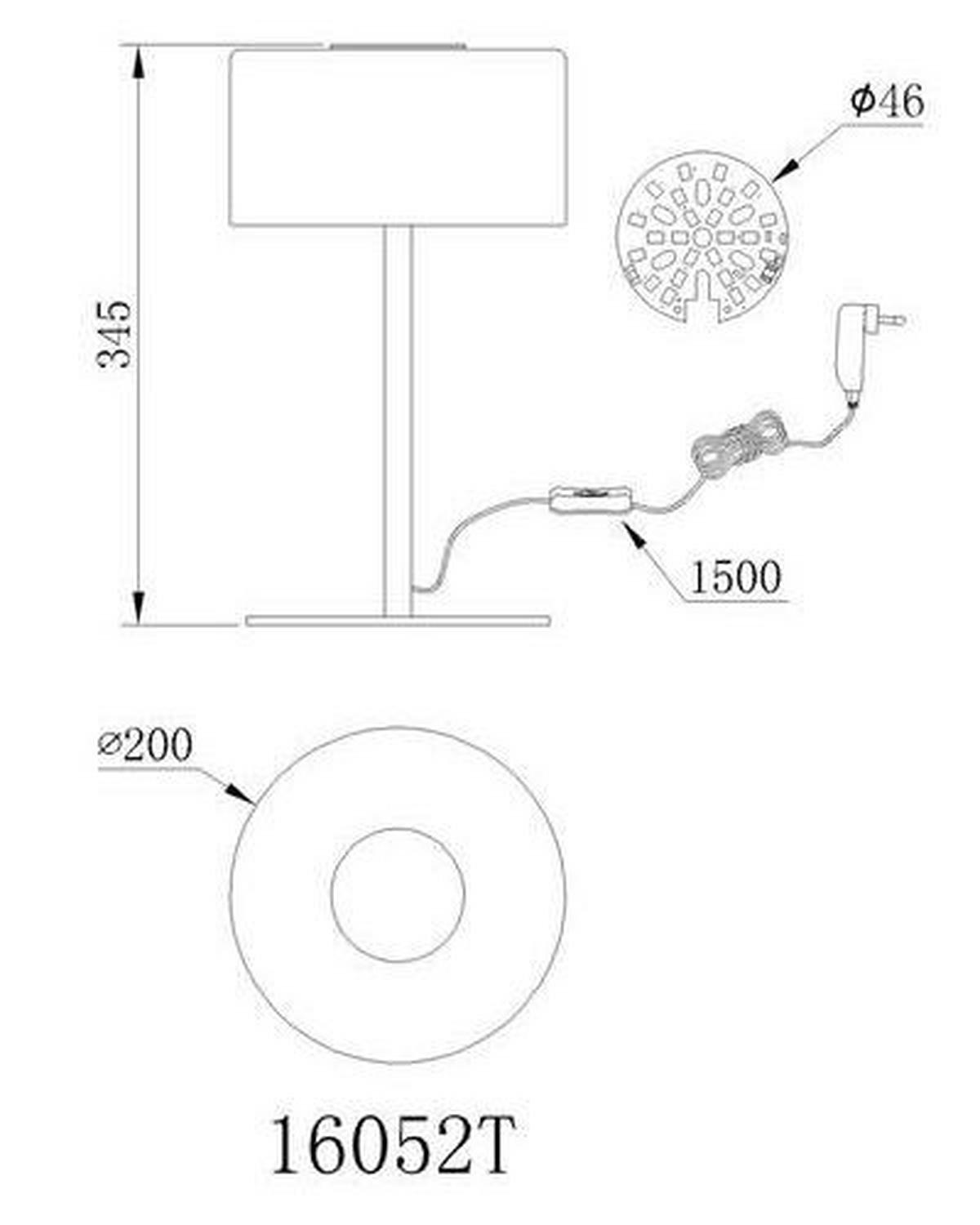 Led Stolna Svjetiljka Trenton - bijela/crna, Design, staklo/metal (20/34,5cm) - Globo