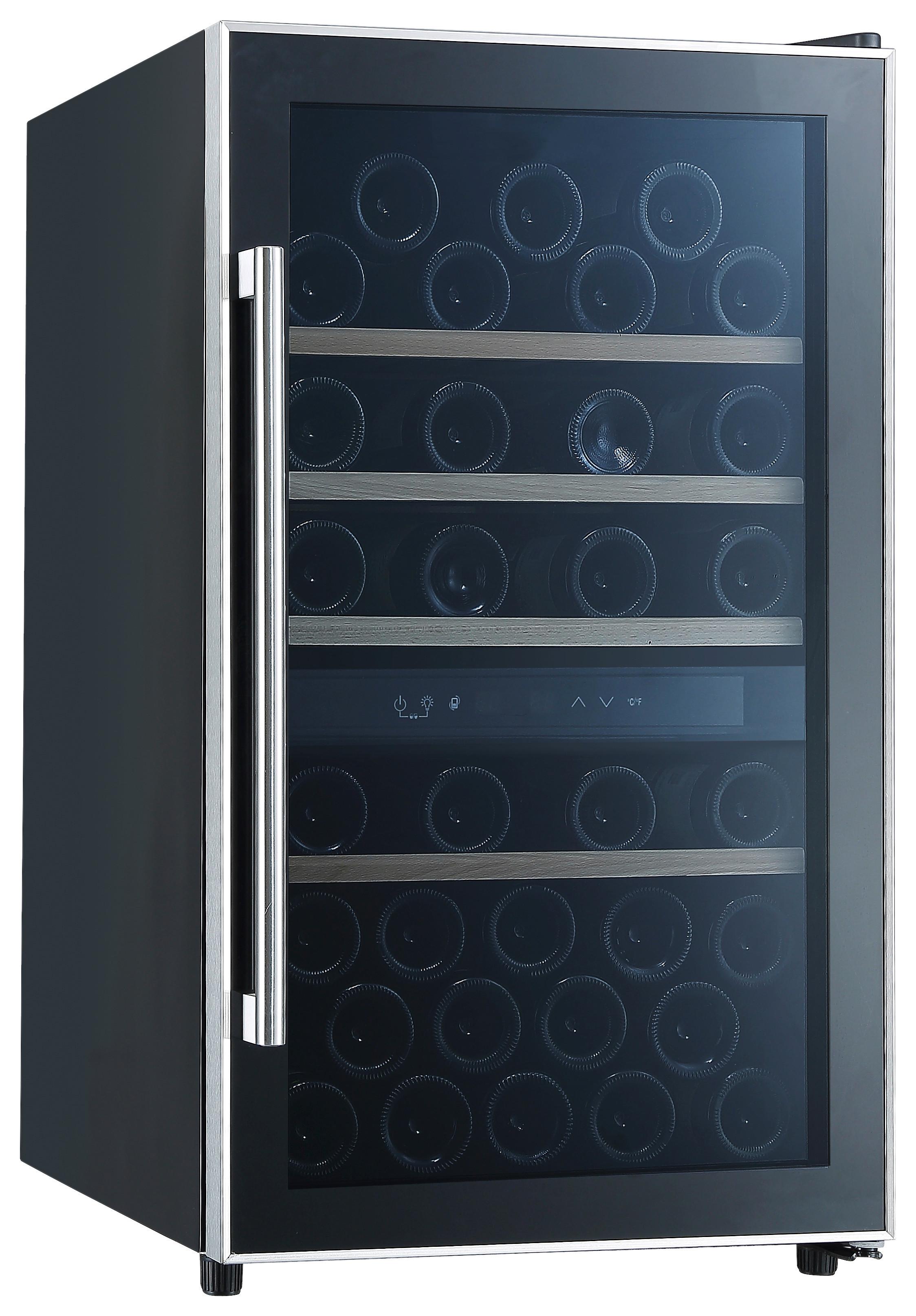 Weinkühlschrank Avino Schwarz für 49 Flaschen B: ca. 48 cm - Schwarz, Trend, Glas/Holz (48/85,5/57,5cm) - Respekta