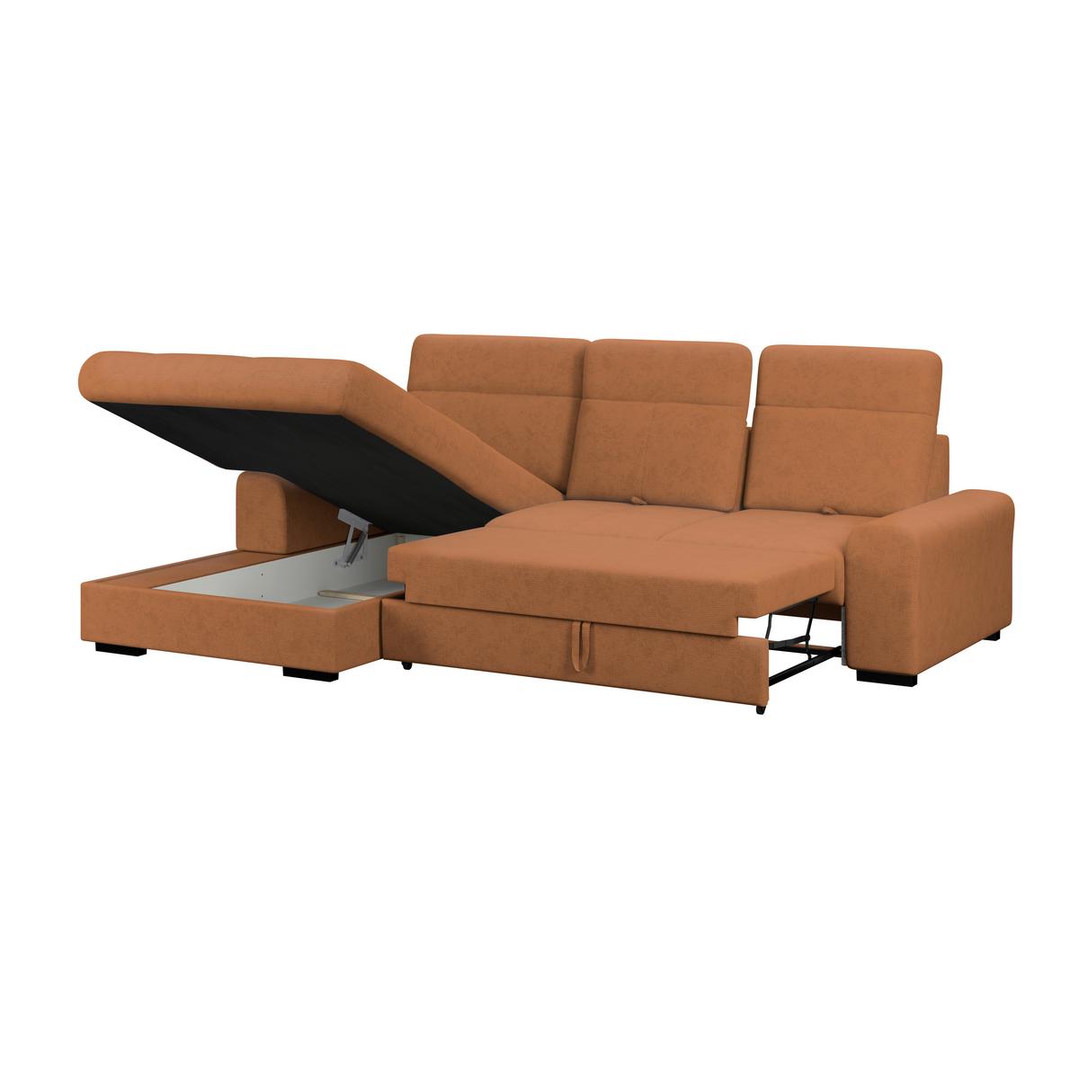 Kutna Garnitura Malaga - crna/terakota, Konvencionalno, tekstil/drvo (203/286cm) - Ondega