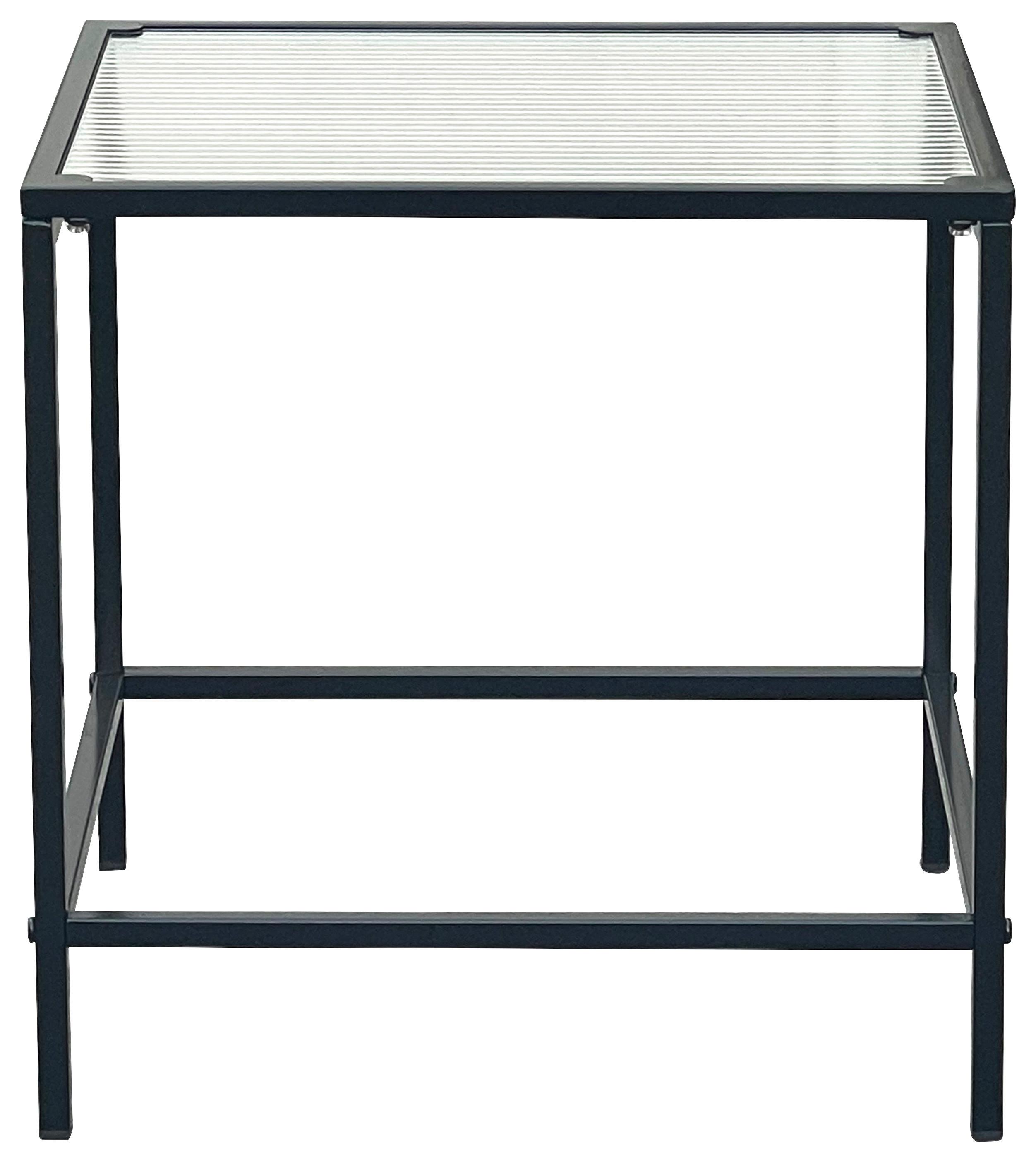 Beistelltisch Shine Schwarz - Transparent/Schwarz, MODERN, Glas/Metall (40/40/40cm) - Mömax