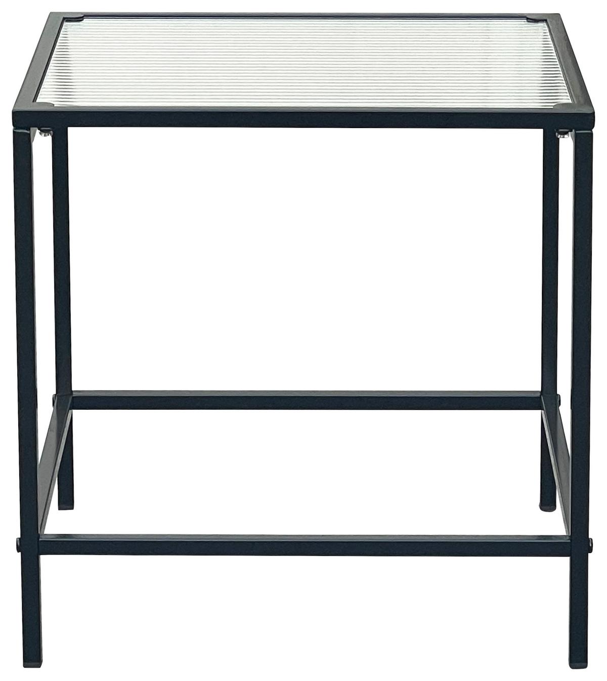 Beistelltisch Shine Schwarz - Transparent/Schwarz, MODERN, Glas/Metall (40/40/40cm) - Mömax