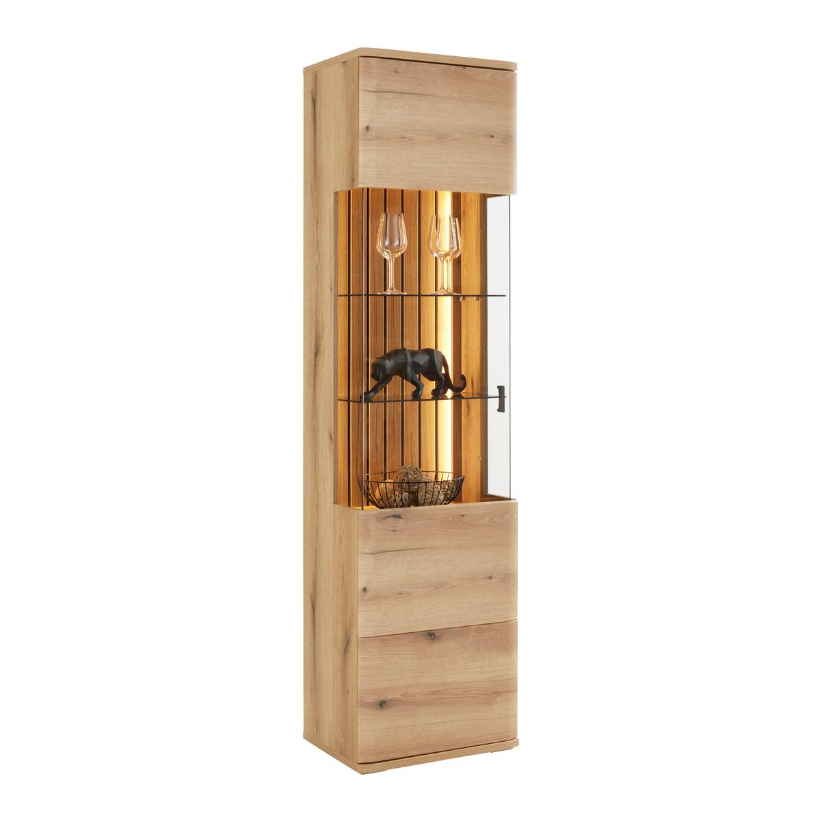 Vitrina Fortuna - antracit, Moderno, kovina/steklo (50/191/38cm) - Premium Living
