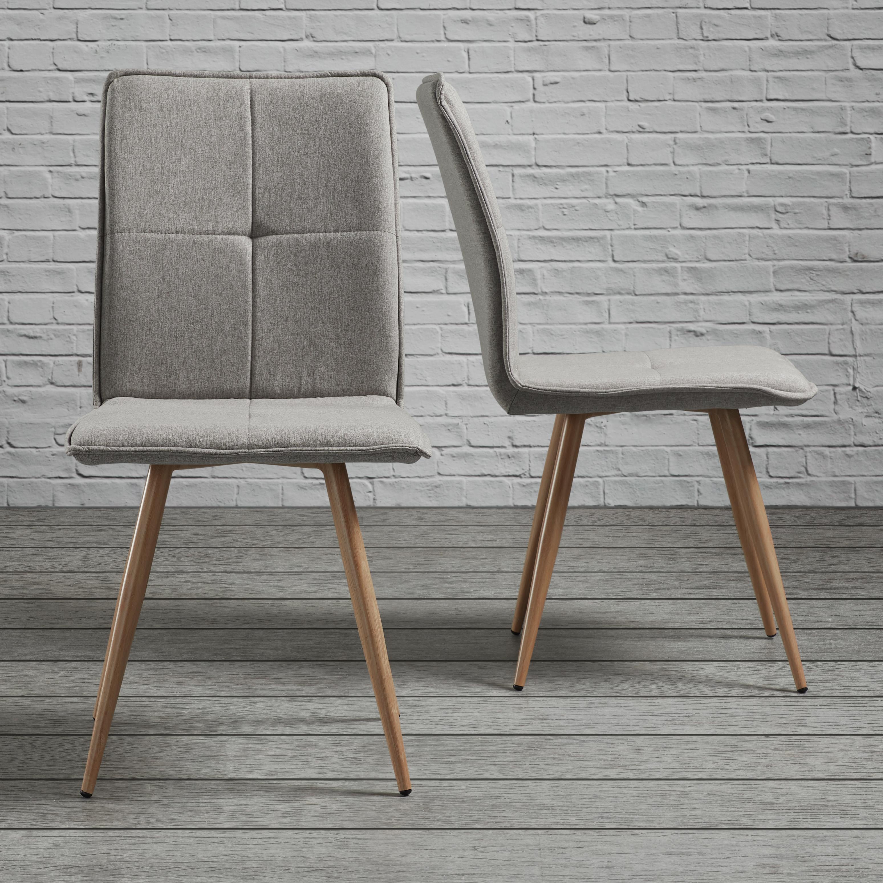 STUHL in Hellgrau 'Jay' - Buchefarben/Hellgrau, MODERN, Holz/Textil (48/91/44,5cm) - Bessagi Home