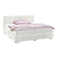 Boxbett Elaris Weiß ca. 160x200cm - Chromfarben/Weiß, KONVENTIONELL, Kunststoff/Textil (160/200cm) - Mömax