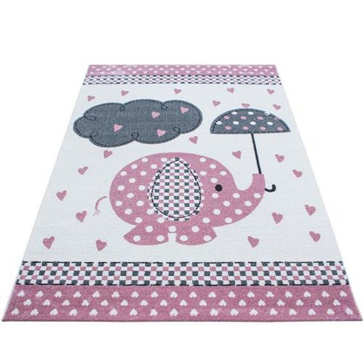 Kinderteppich Kids Grau/Weiß/Pink ca. 120x170cm - Pink/Weiß, Trend, Textil (120/170cm)