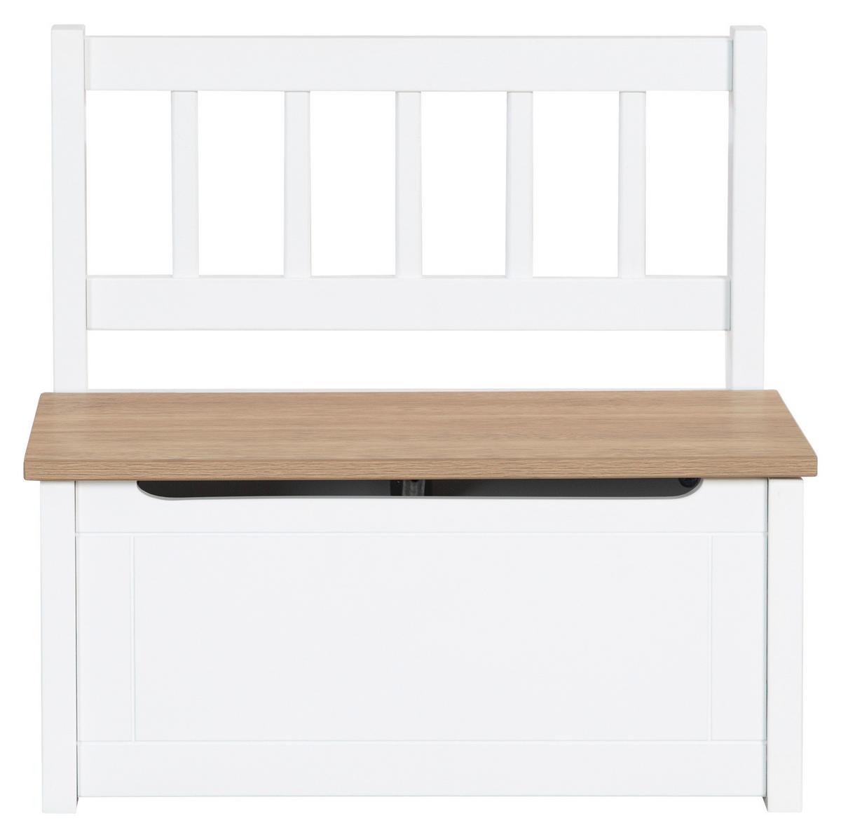 Truhenbank Woody in Natur/Weiß - Hellbraun/Weiß, Holzwerkstoff (56/53/28cm) - Roba