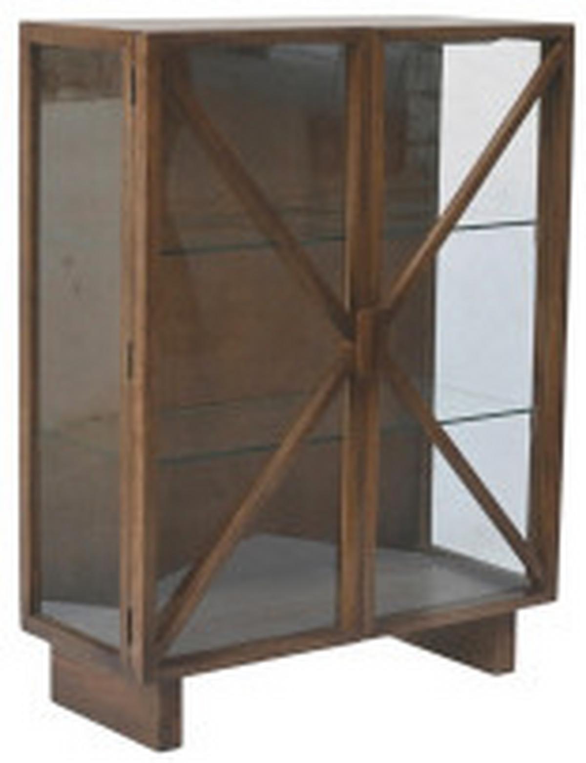 Vitrine Kella Dunkelbraun B: 100 cm - Dunkelbraun, Design, Glas/Holz (100/132/44cm) - Livetastic