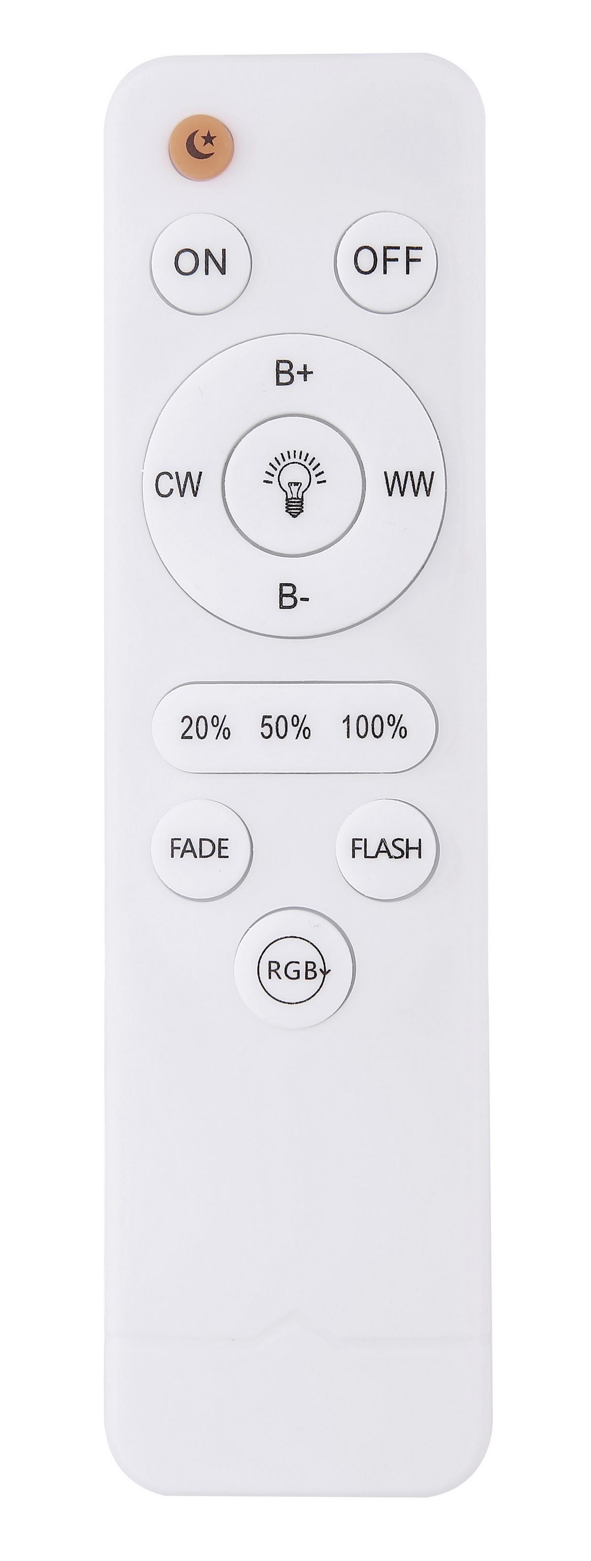 LED-DECKENLEUCHTE 48411-40RGB KLEMENS - Chromfarben/Weiss, Konventionell, Kunststoff/Metall (50/9cm) - Globo