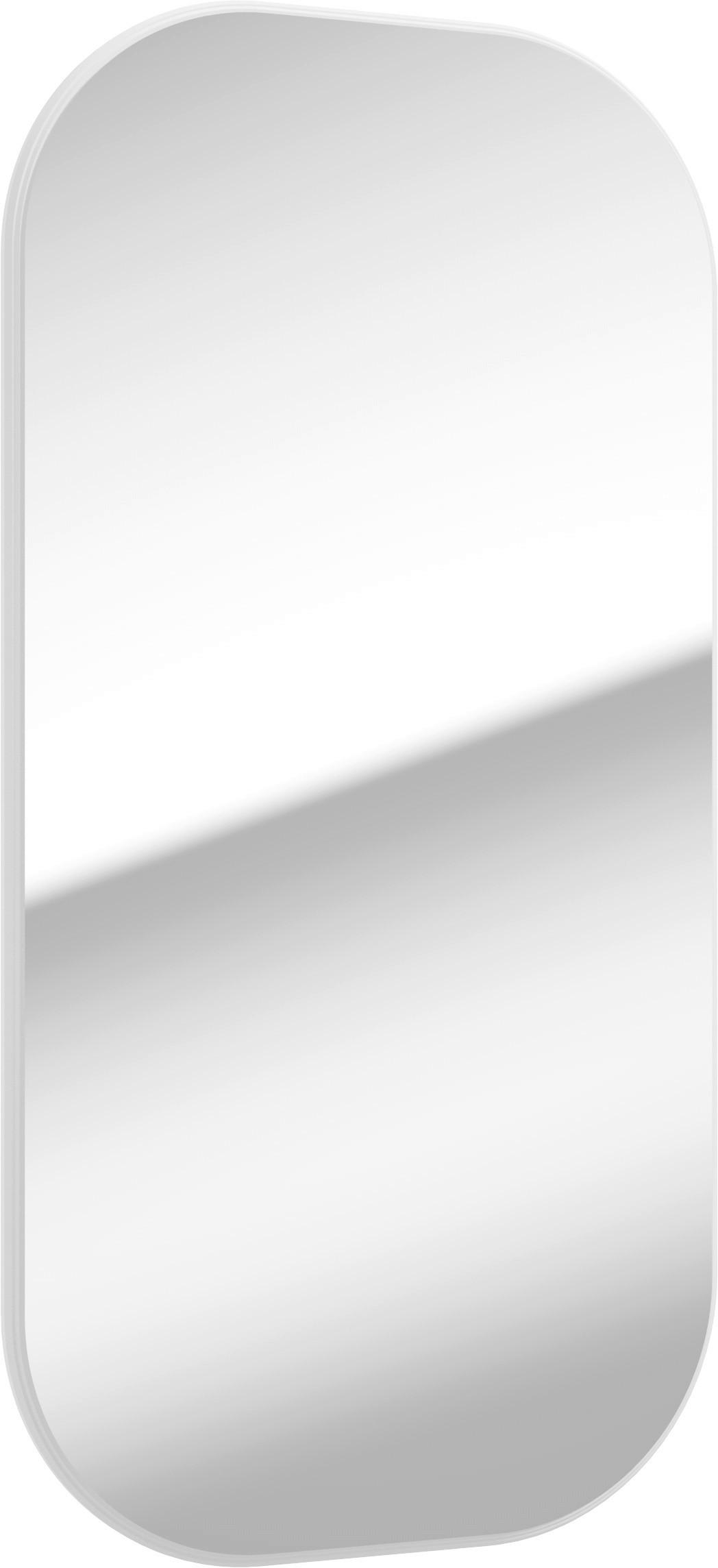 LUSTRO ŚCIENNE MO-RE - biały, Modern, materiał drewnopochodny/szkło (100/50/2,1cm) - MID.YOU