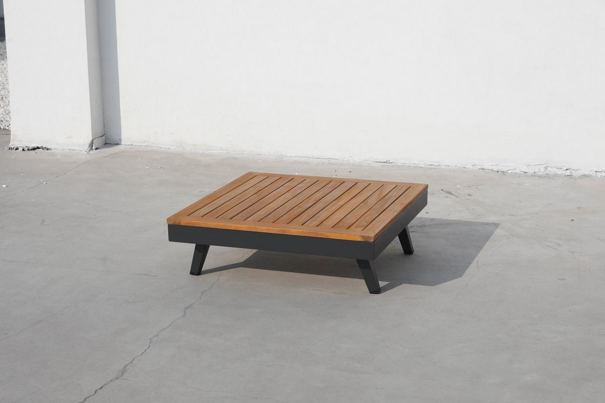 Loungegarnitur Acamp Naxos Lounge Anthrazit/Teakfarben - Anthrazit/Silberfarben, Basics, Holz/Textil (175/175cm) - Gardenson