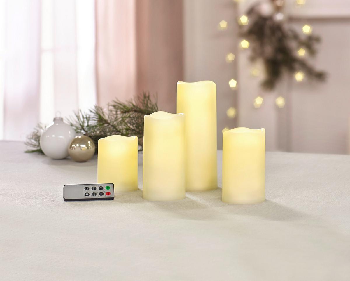 ZESTAW ŚWIEC LED WS-LZ121501 4 PCS. - kremowy, Konventionell, tworzywo sztuczne/metal - X-Mas
