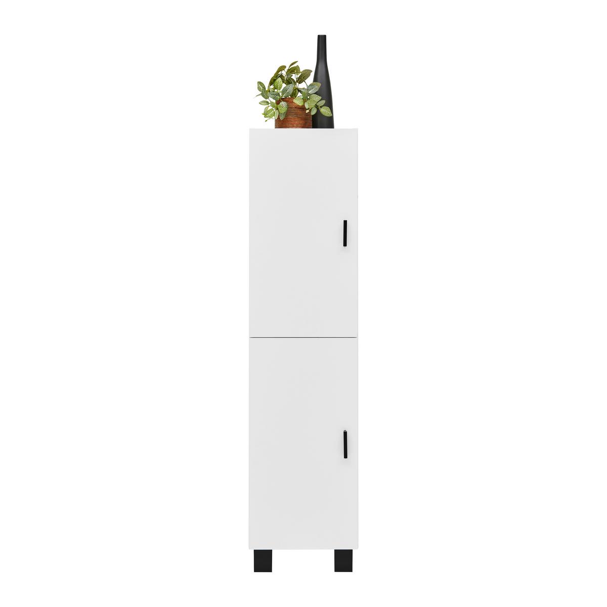 Zeilenschrank Lugo Alpinweiss - Weiss/Schwarz, Modern, Holzwerkstoff/Kunststoff (34,8/142,9/36cm) - Mömax