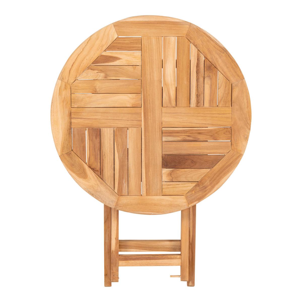 Gartentisch Oviedo Echtholz ca. 70x70x75 cm - Braun, MODERN, Holz (70/70/75cm) - Gardenson