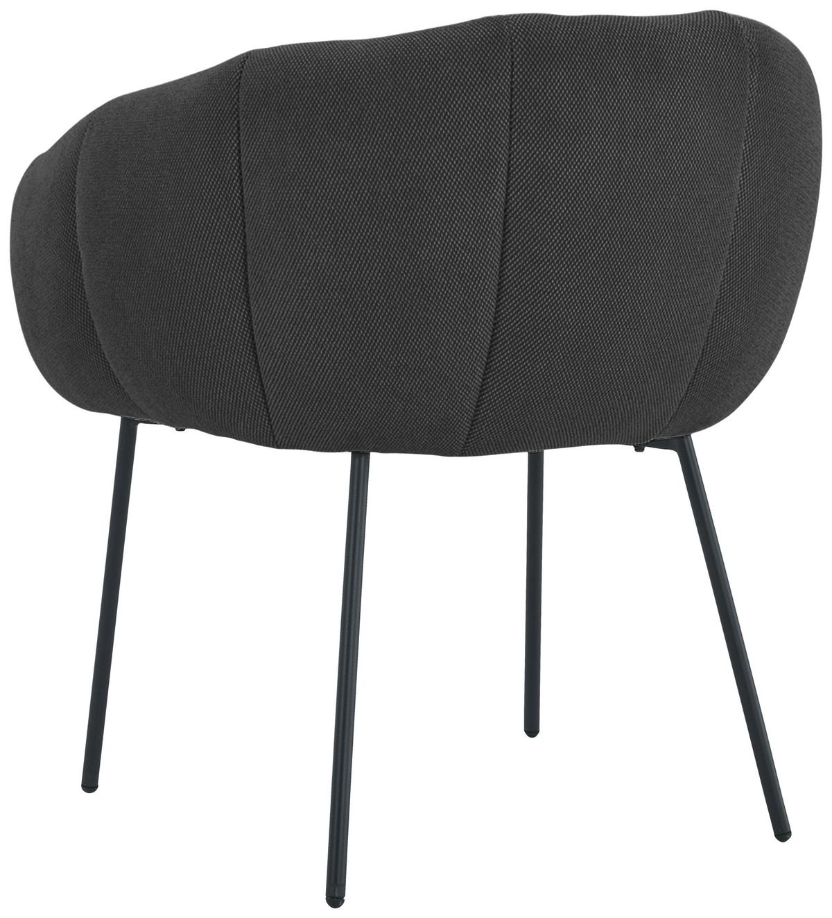 KRZESŁO Z PODŁOKIETNIKAMI LEJLA  -EXKLUSIV- - czarny, Design, metal/tkanina (66/78/72cm) - Carryhome