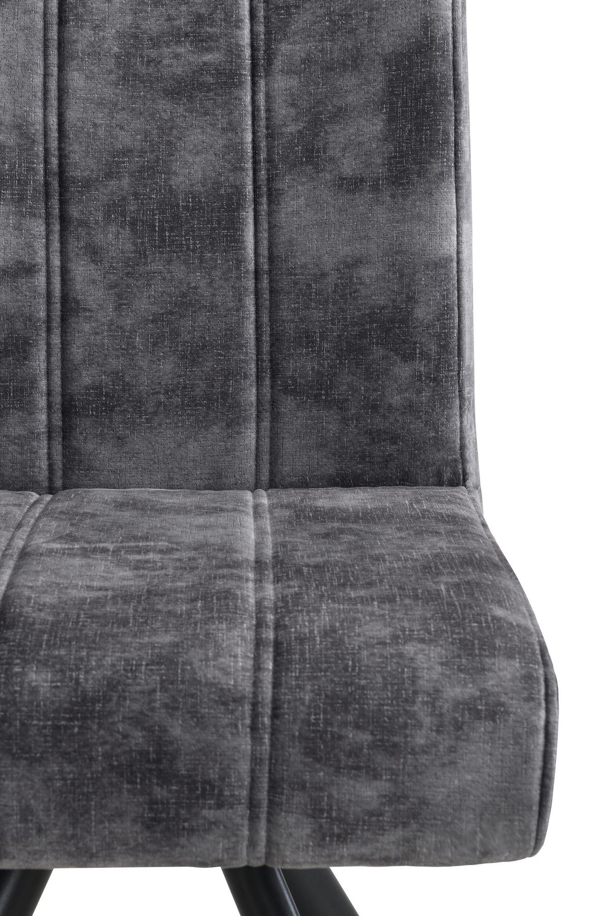 STUHL-SET PORTO S 4ER-SET - Anthrazit/Schwarz, MODERN, Textil/Metall (44/89/67cm) - P & B