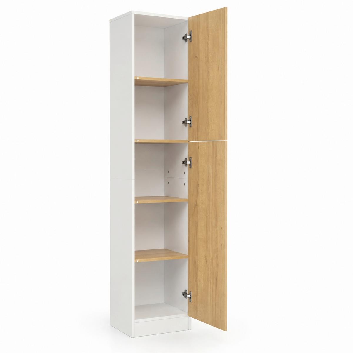 Aktenschrank Dilos L - Honigeiche/Weiss, Modern, Holzwerkstoff (38/183/32cm) - MID.YOU