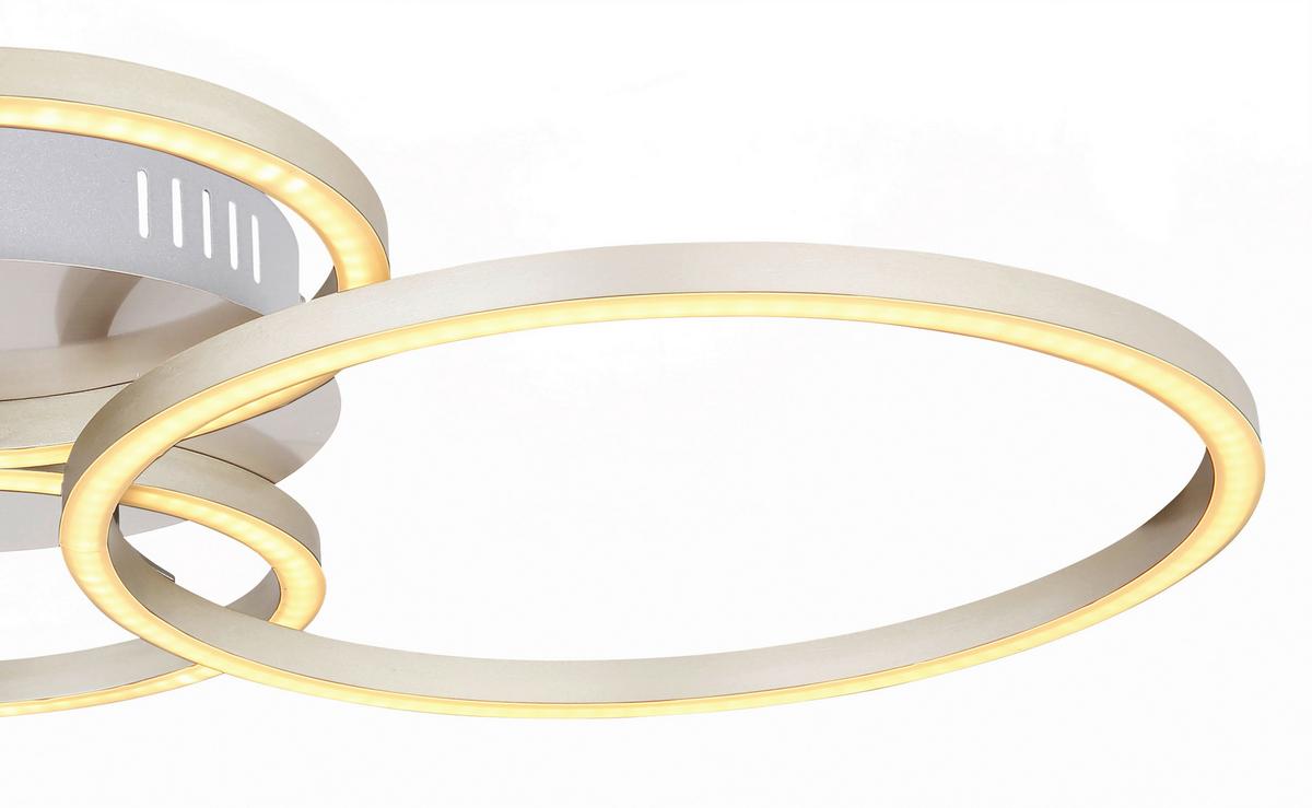 Stropna Led-svetilka Kendy, S Sijalko - barve niklja/opal, Basics, kovina/umetna masa (65,5/40,6/7,5cm) - Globo