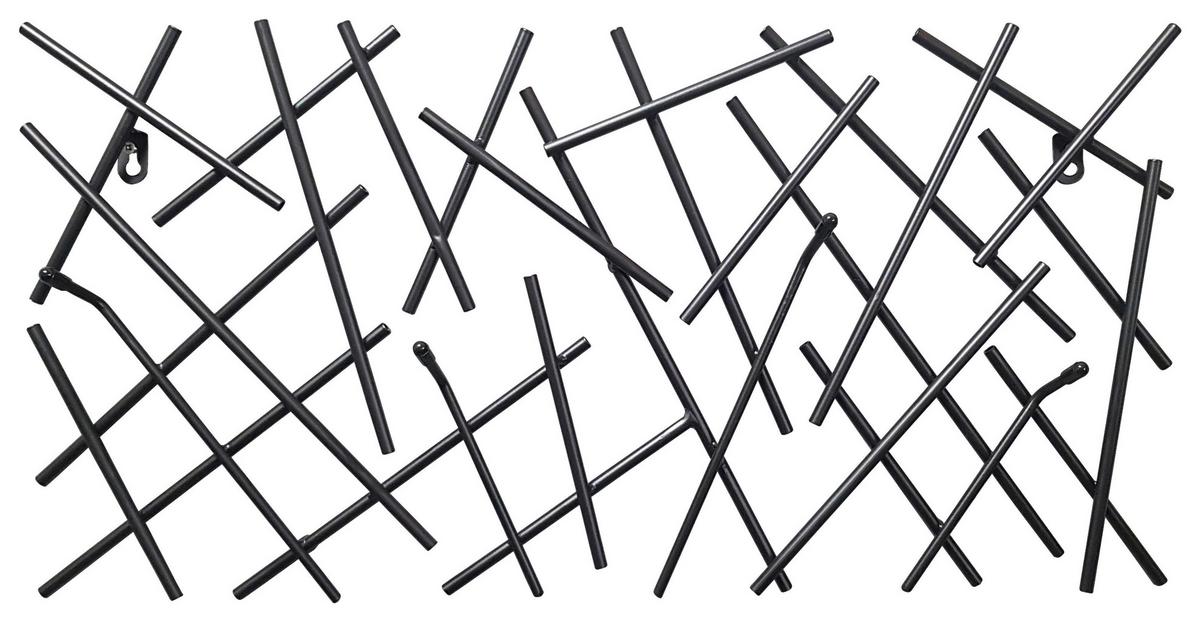 WIESZAK ŚCIENNY MIKADO 2 - czarny, Design, metal (60/30/5cm)