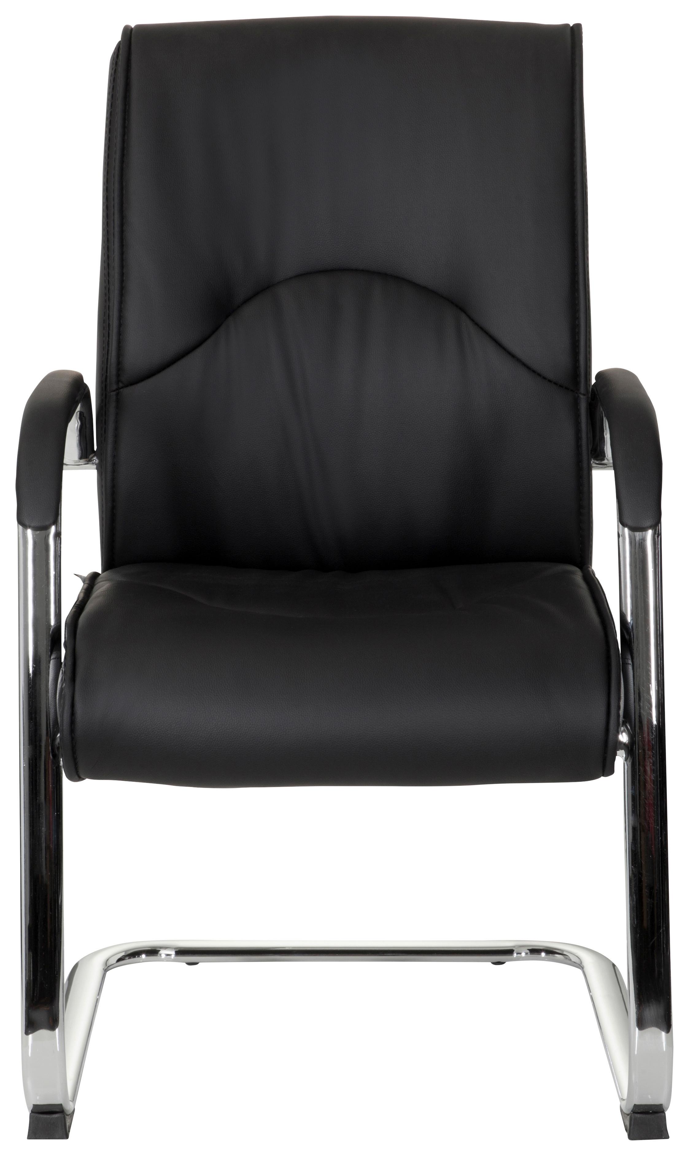 Konferenčni Stol Sovrano V, Črna - barve kroma/črna, Moderno, kovina/tekstil (58/108/71cm) - MID.YOU
