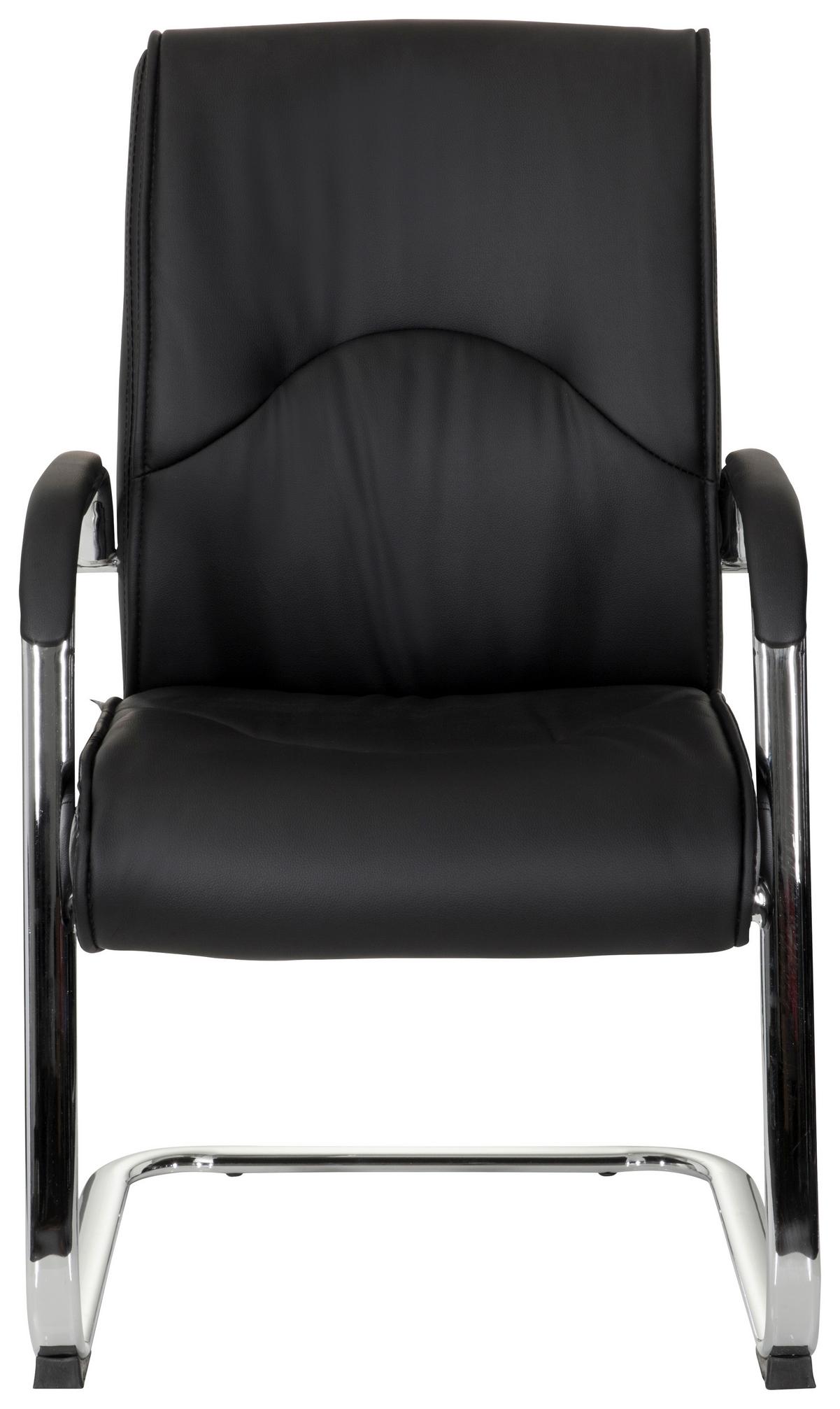 Konferenčni Stol Sovrano V, Črna - barve kroma/črna, Moderno, kovina/tekstil (58/108/71cm) - MID.YOU