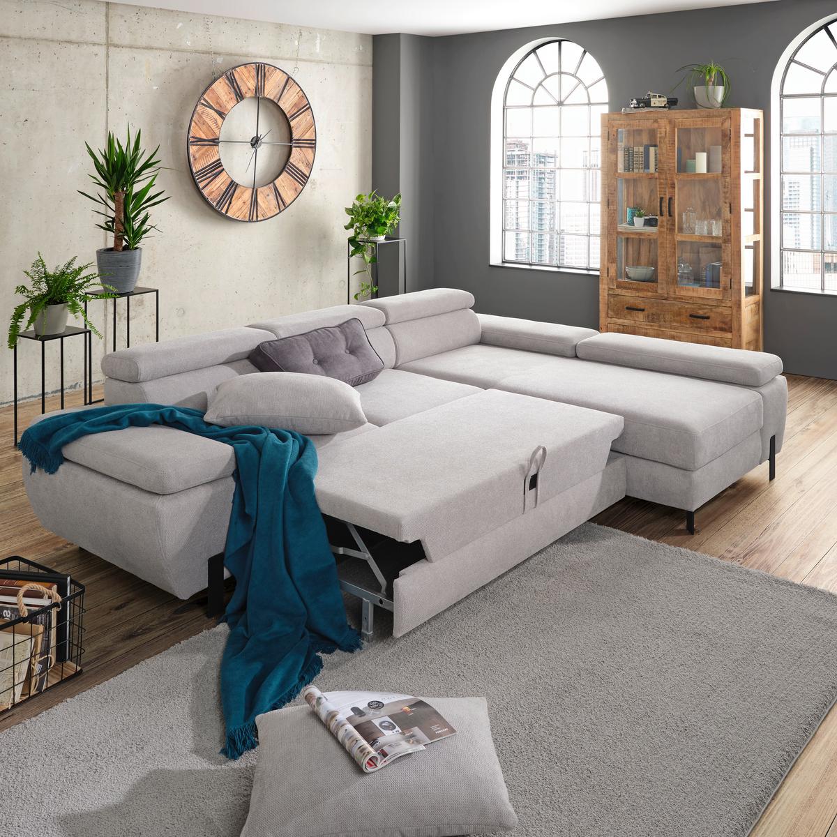 Coltar MOLINA MINI - gri deschis, Modern, lemn/textil (277/90/93cm) - Mömax