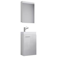 Gästebad Slito 3-tlg. ca. 41 cm Weiß - Weiß, KONVENTIONELL, Keramik/Holzwerkstoff (41cm) - MID.YOU