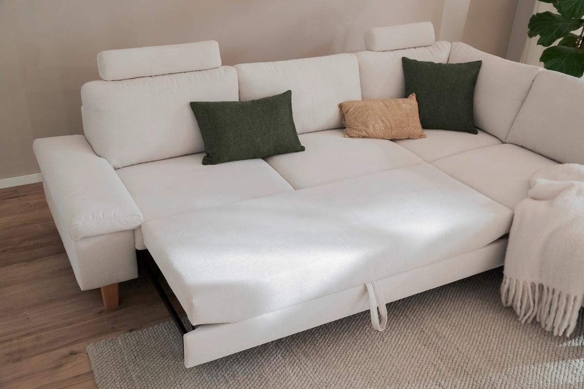 Wohnlandschaft Corvara Weiß - Weiß, KONVENTIONELL, Holz/Holzwerkstoff (286/86/220cm) - Premium Living