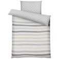 Bettwäsche S. Oliver Renforcé Baumwolle - Beige/Weiß, MODERN, Textil (135x200/80x80cm) - S. OLIVER