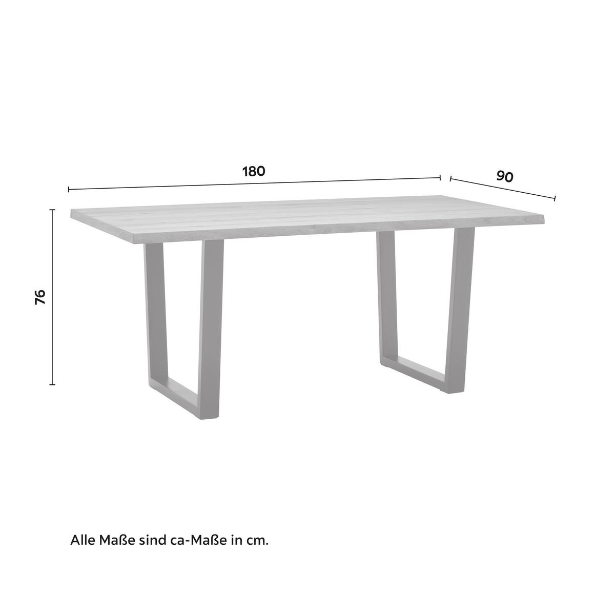 Masă JUNO - culoare lemn stejar/negru, Modern, lemn/metal (180/90/76cm) - Bessagi Home