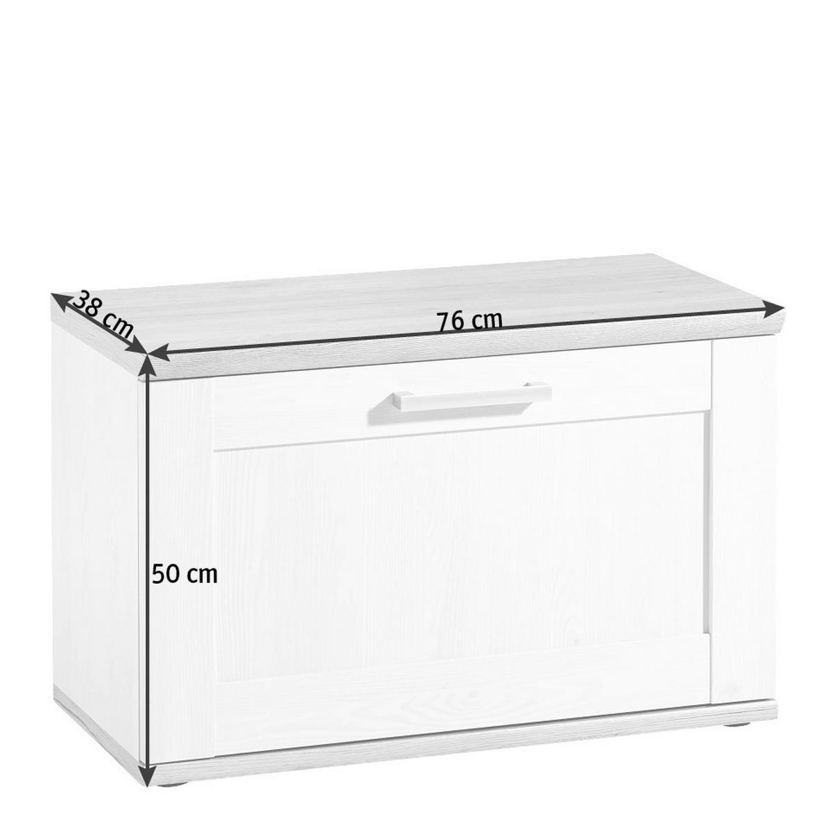 SIEDZISKO DO PRZEDPOKOJU ROMANZE - kolor srebrny/biały, Design, materiał drewnopochodny/tworzywo sztuczne (76/50/38cm) - Xora