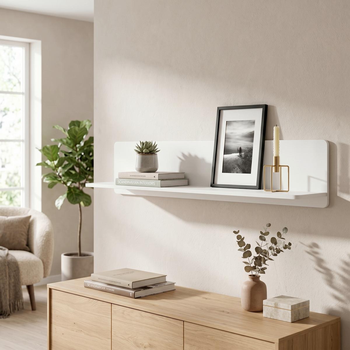 Zidni Čiviluk Lazio - bela, Trendi, pločasti materijal (140/24/21,6cm) - Modern Living