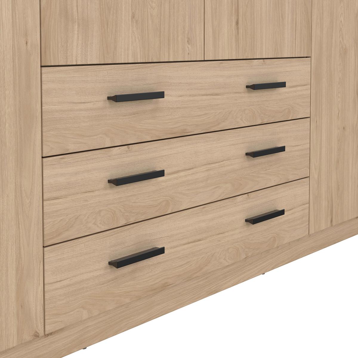 Omara Za Oblačila Sprint, Barva Hrasta - črna/barve hrasta, Basics, kovina/leseni material (195,5/200,4/49,6cm) - MID.YOU