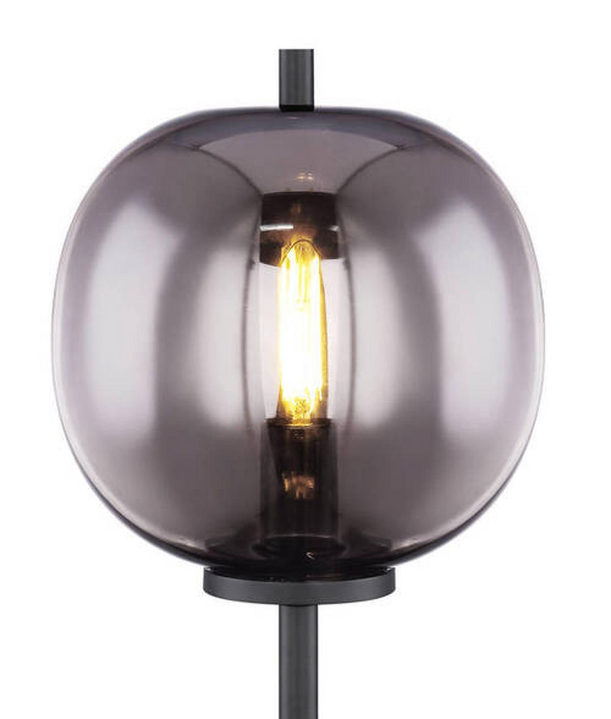 Tischleuchte Blacky in Grau max. 40 Watt - Schwarz/Grau, MODERN, Glas/Metall (18,5/45cm)