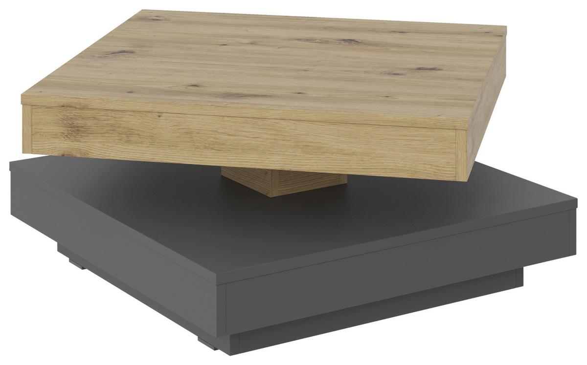 STOLIK KAWOWY SALLY -EXKLUSIV- - antracytowy/czarny, Design, materiał drewnopochodny/tworzywo sztuczne (70/70/34cm) - Xora
