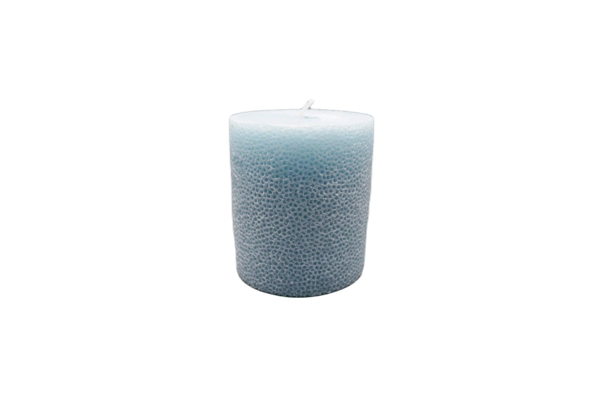 Stumpenkerze Dots diverse Farben - Hellrosa/Blaugrau (8/9cm) - Premium Living