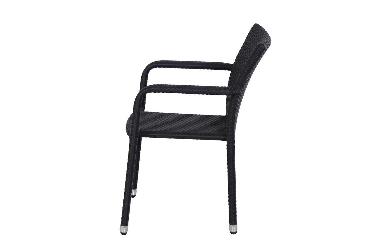 GARTENSESSEL-SET MINAS SESSEL-SET 2ER - Schwarz, MODERN, Kunststoff/Metall (56/83/60cm) - Gardenson