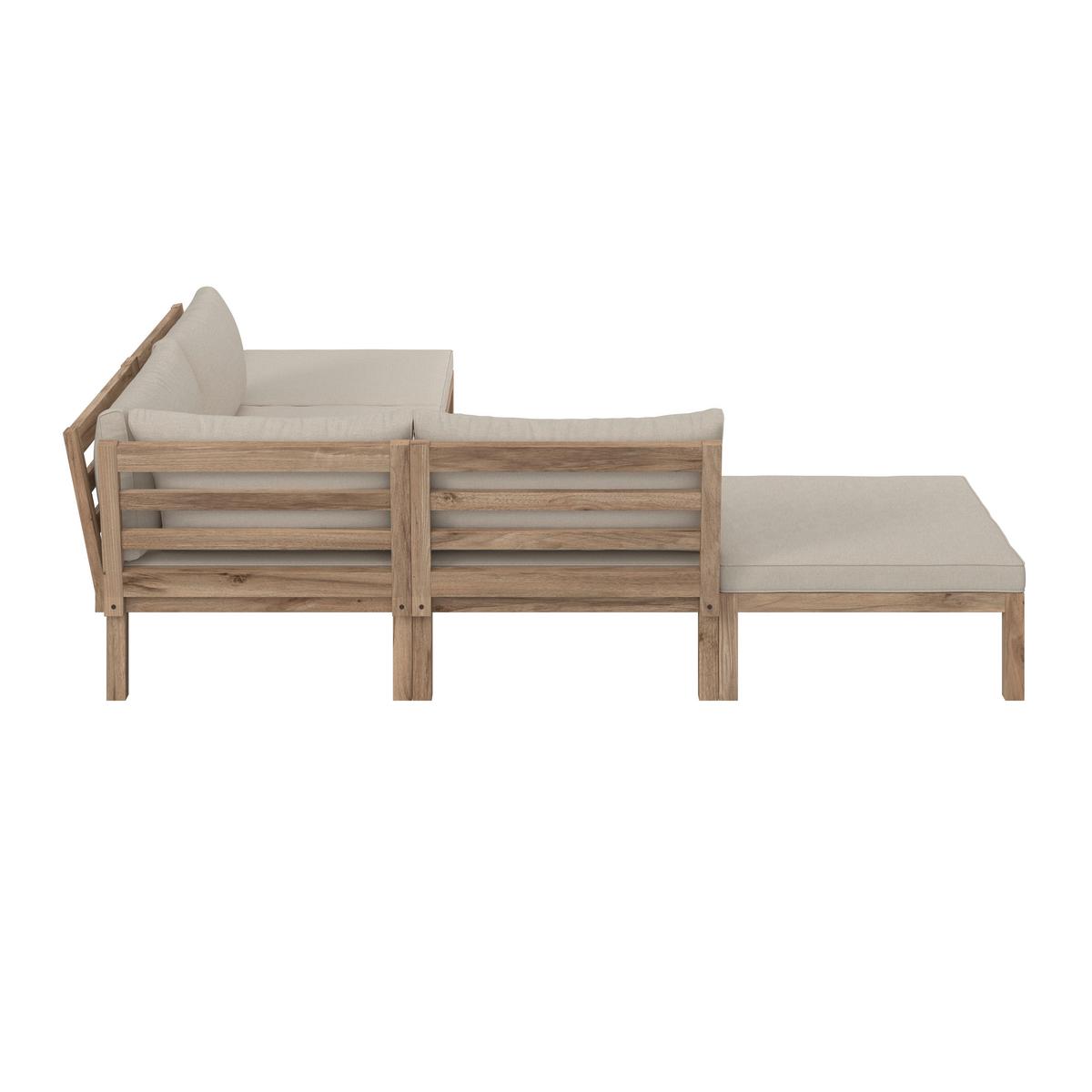 Lounge Garnitura Lina, Krem - krem barve/barve akacije, Moderno, tekstil/les (250/70/80cm) - Bessagi Garden