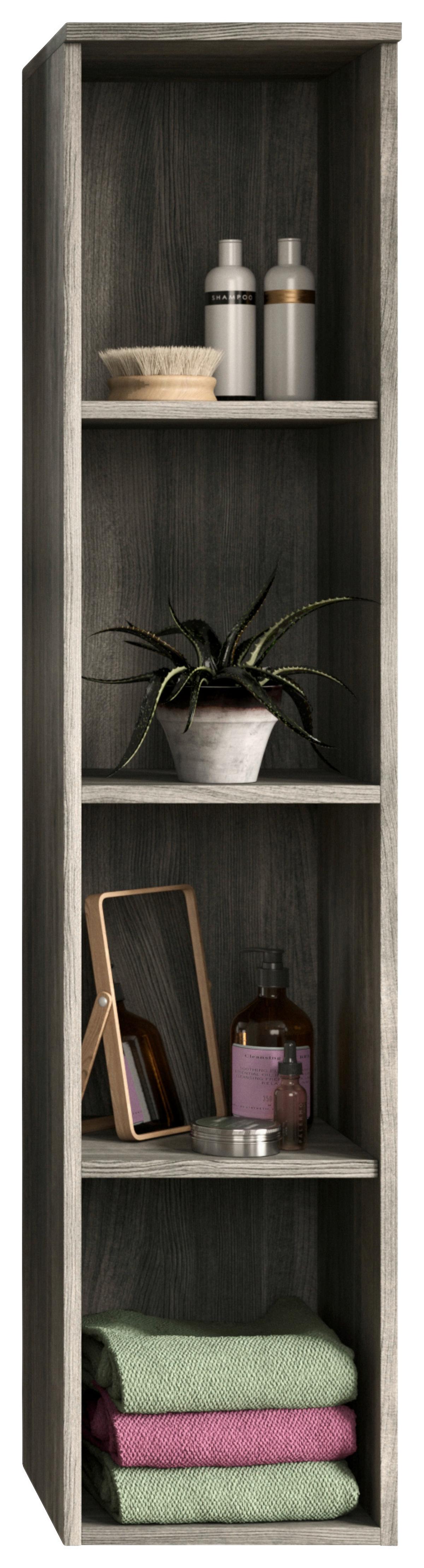 Badezimmerregal York ca. 30x136x31 cm Rauchsilber - MODERN, Holzwerkstoff (30/136/31cm) - MID.YOU