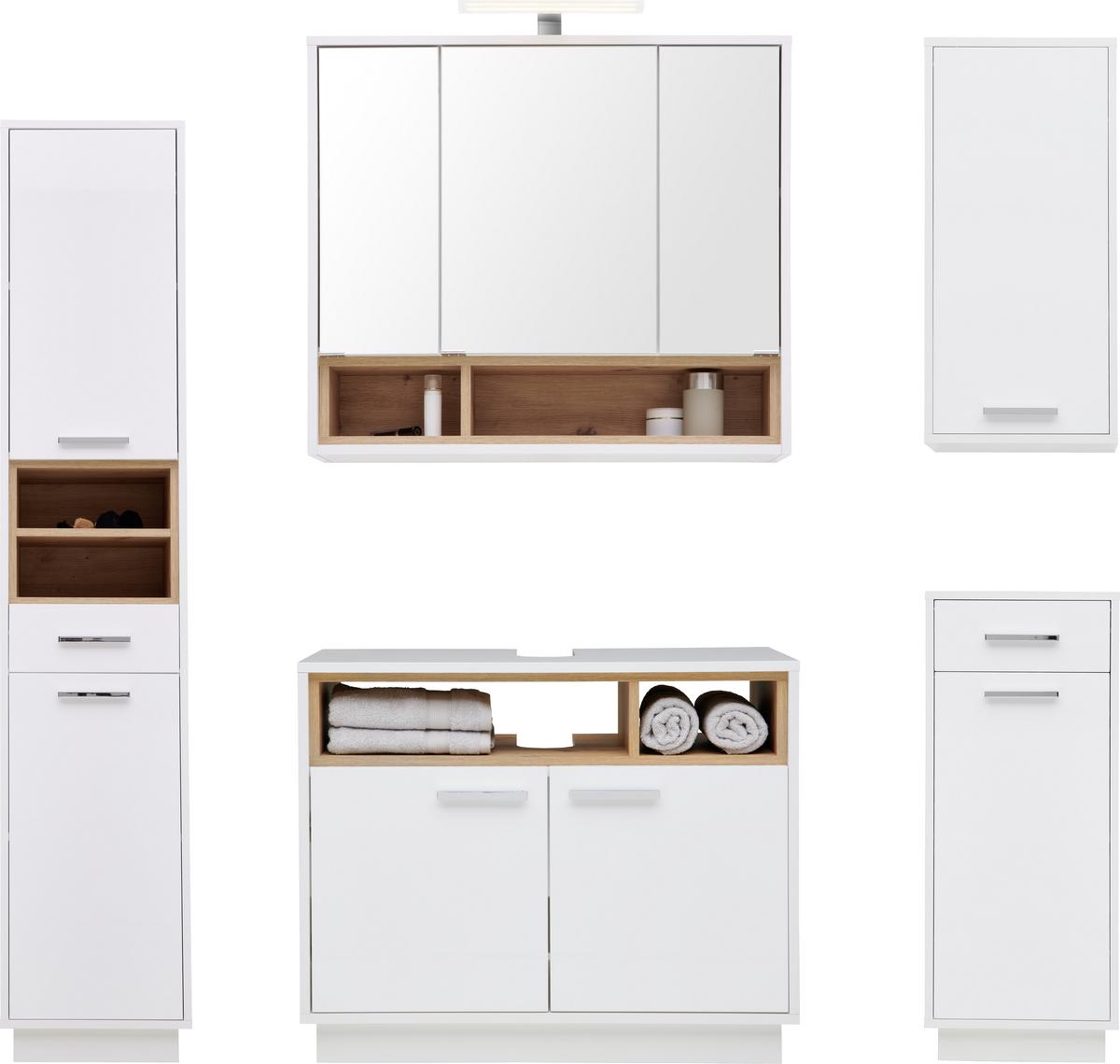 Element Ispod Umivaonika Milano - bijela/boje kroma, Moderno, drvni materijal/metal (80/64/40cm) - Mömax