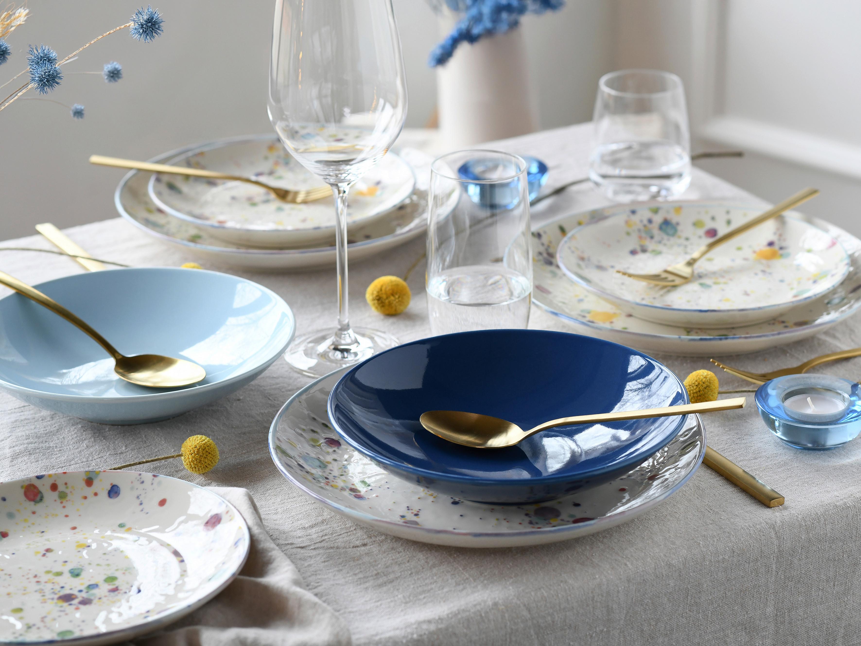 Jedilni Servis Candy Drops Mix, 12-Delni - modra/pastelno modra, Basics, keramika - Creatable